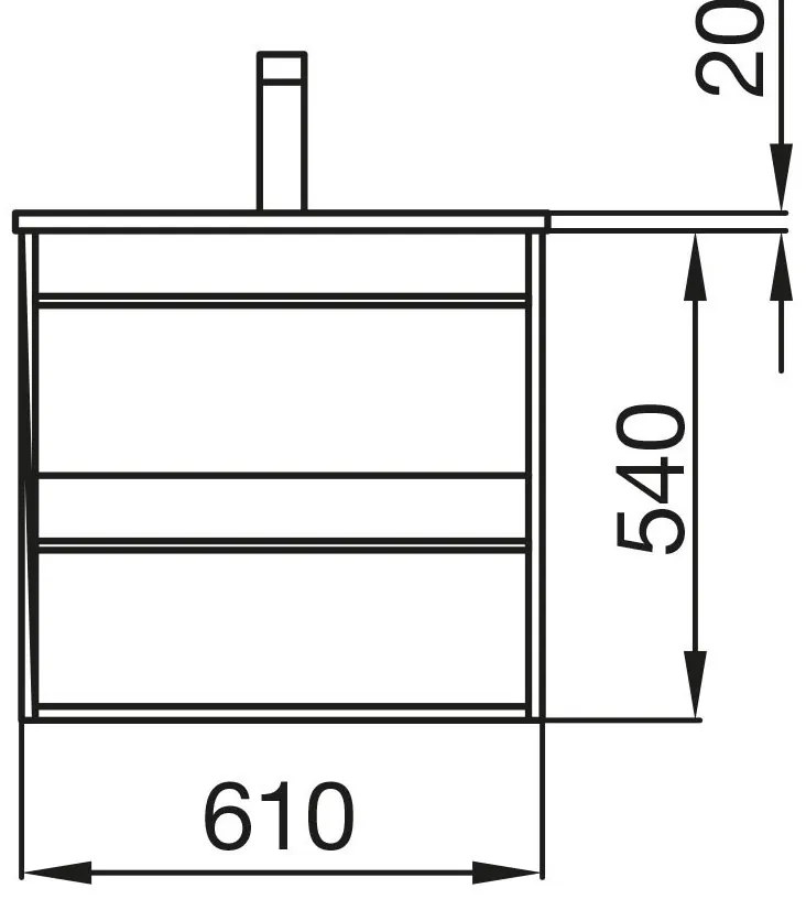 Muebles Resh badkamermeubel 60cm zonder kraangat wit mat