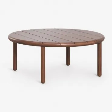 Ronde Salontafel Voor De Tuin Van Acaciahout Olivia Ø80 Cm & Donker Acaciabruin & Donker Acaciabruin - Sklum