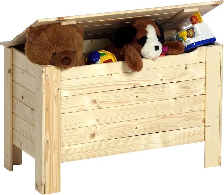 Practo Home speelgoedkoffer Hout - Manden en bakjes - 40x80x50cm