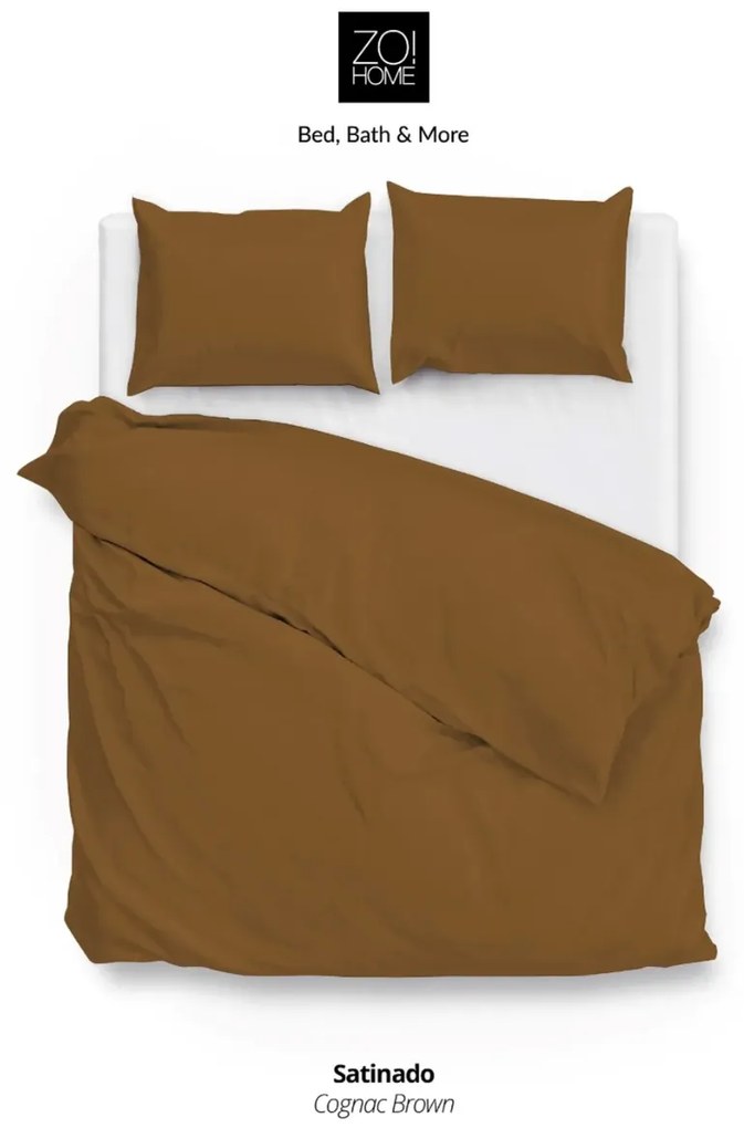 Zo!Home Satinado Dekbedovertrek Cognac Brown – Bij Swiss Sense