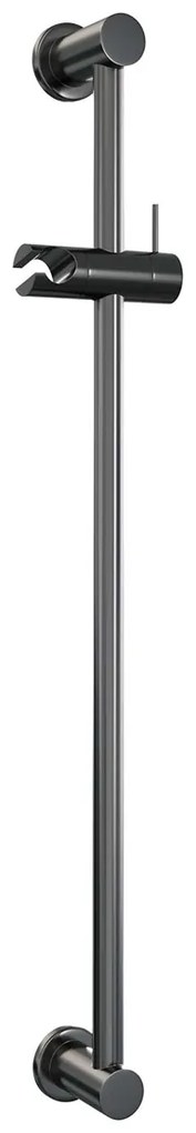 Brauer Stripe thermostatische badkraan met glijstang en staafhanddouche gunmetal geborsteld PVD
