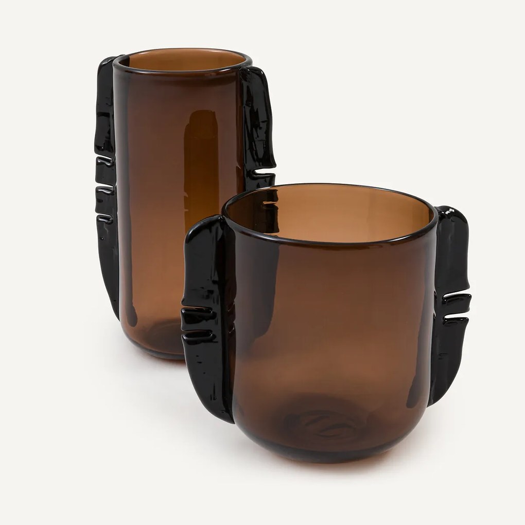 Handgeblazen glazen vaas, H22 cm, Limno