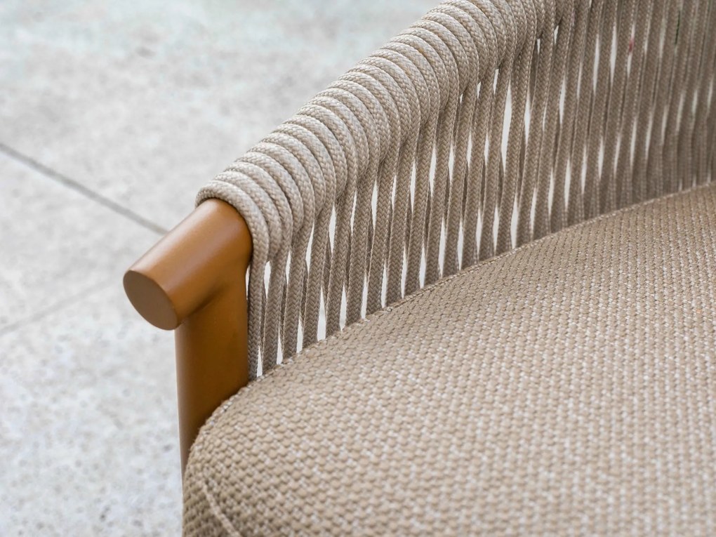 4 Seasons Outdoor Milos loungestoel amber Loungestoel taupe weerbestendig