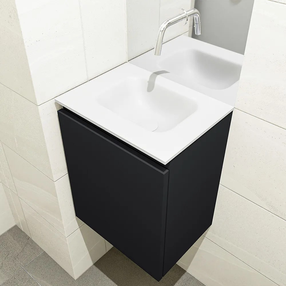 Mondiaz Olan 40cm toiletmeubel urban met wastafel talc midden geen kraangat