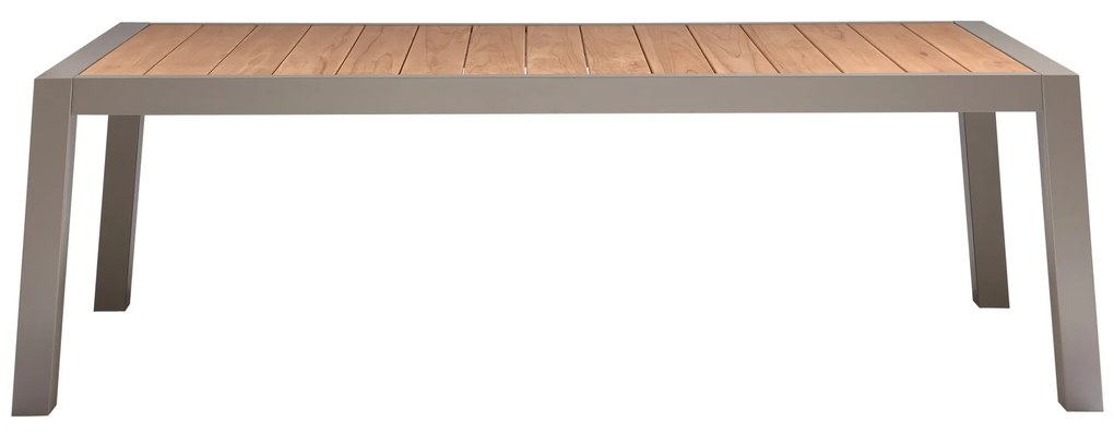 Exotan Sulphur - Eettafel - Teak - Aluminium - Houtlook - 220x100cm - Exotan