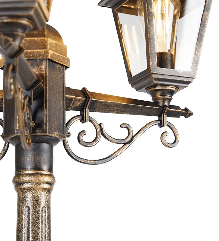 Buitenlamp met dimmer Smart lantaarn antiek goud 3-lichts IP44 incl. Wifi ST64 - Capital Klassiek / Antiek E27 IP44 Buitenverlichting