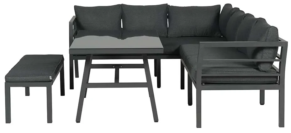 Bari lounge diningset - 4 delig - donker grijs