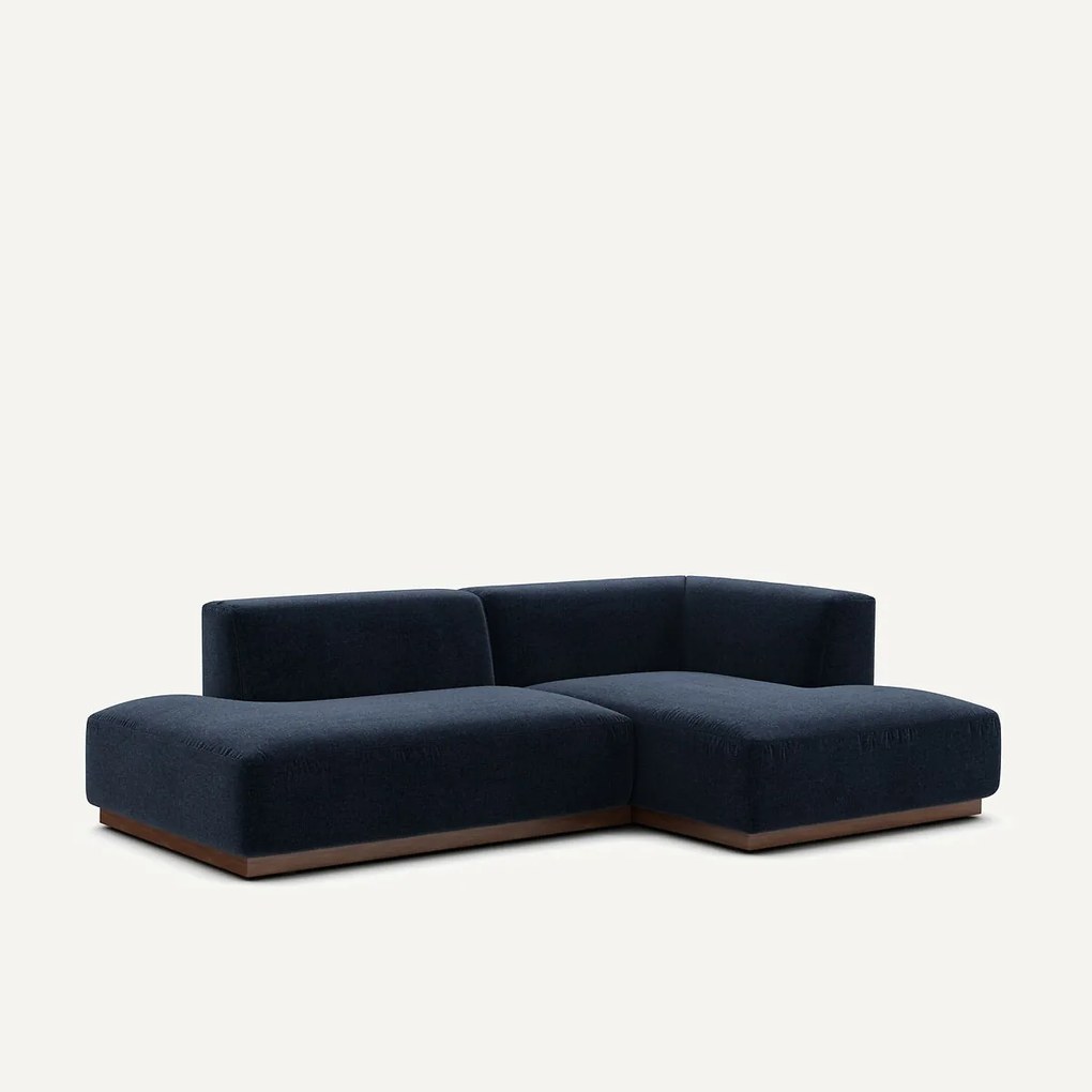 Rechter hoekbank in chenille fluweel, Jacopo