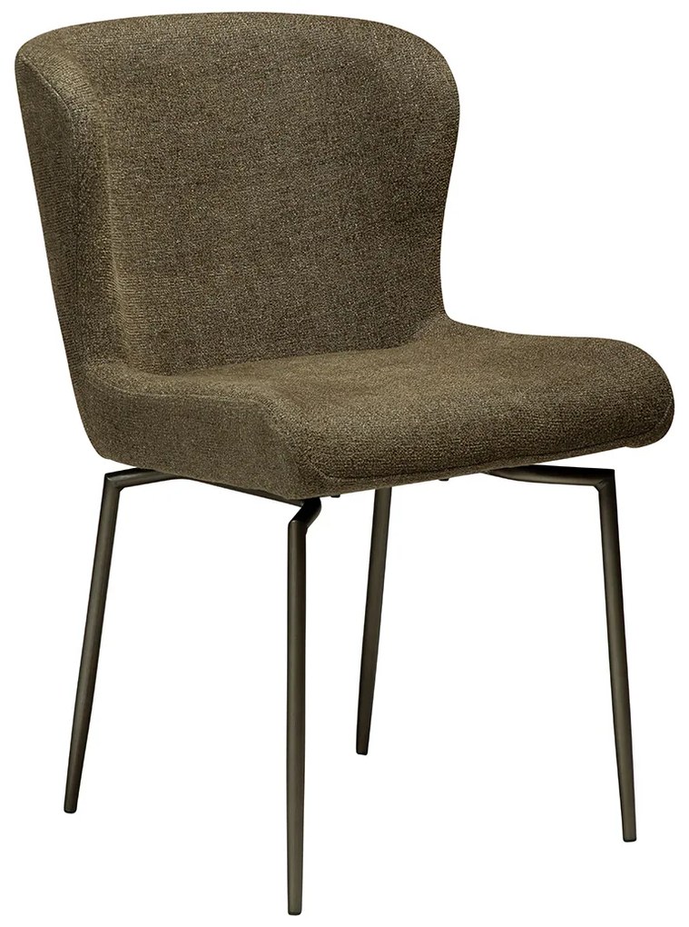Dan-Form Glam Swivel Draaibare Eetkamerstoel Boucle Dark Olive Groen