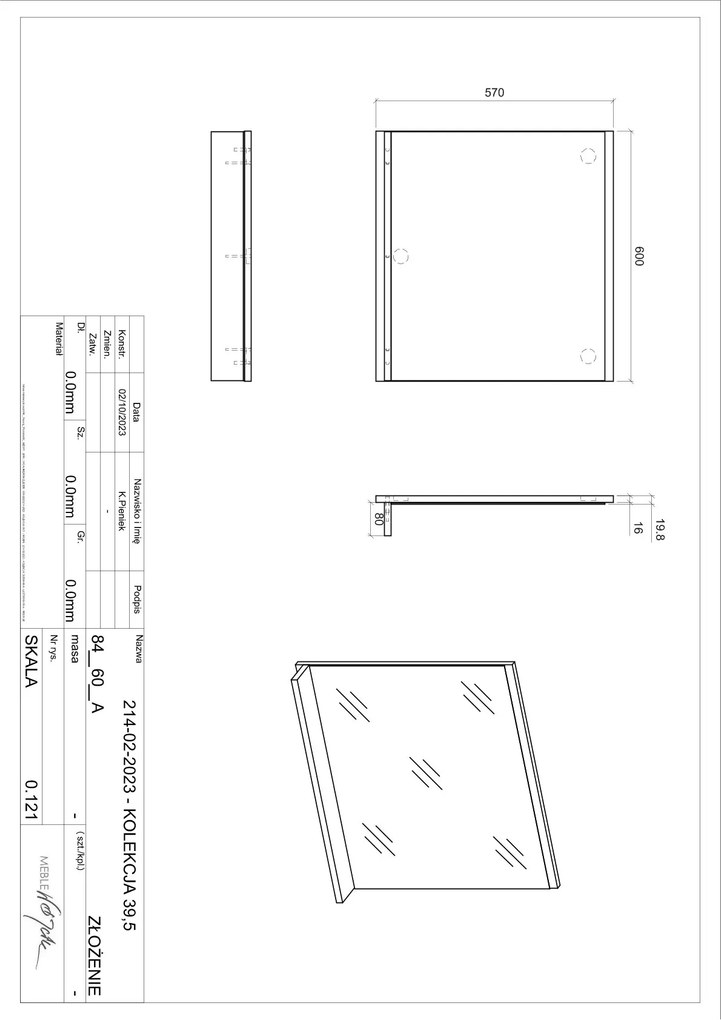 Comad Nova Oak badkamerspiegel 60cm eiken