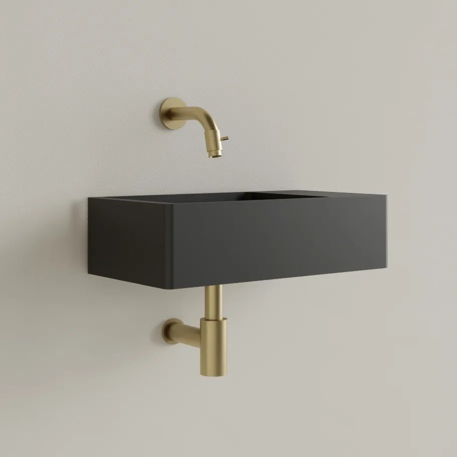 Sanigoods Luko fontein 40x22cm rechts zonder kraangat mat zwart