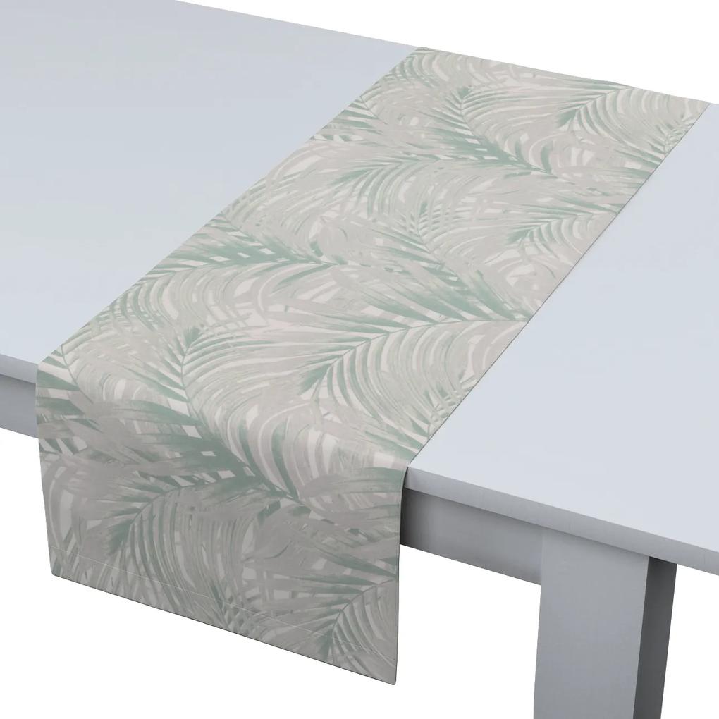 Dekoria Rechthoekige tafelloper, wit-groen, 40 x 130 cm
