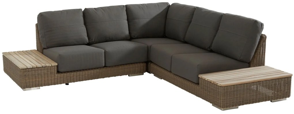 4 Seasons Outdoor Kingston platform hoekbank Sale Loungeset antraciet weerbestendig