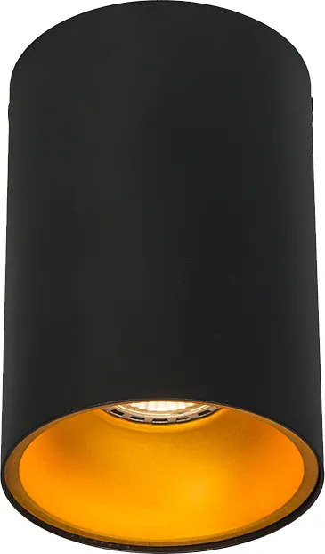 Smart spot zwart met goud incl. wifi GU10 lichtbron - Deep