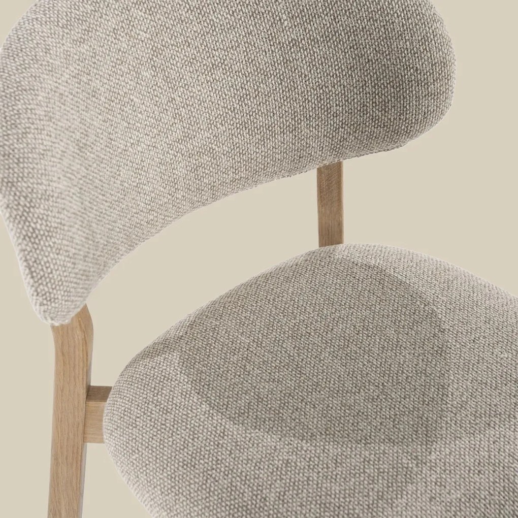 Luxe Eetkamerstoel Eiken Taupe En Stof