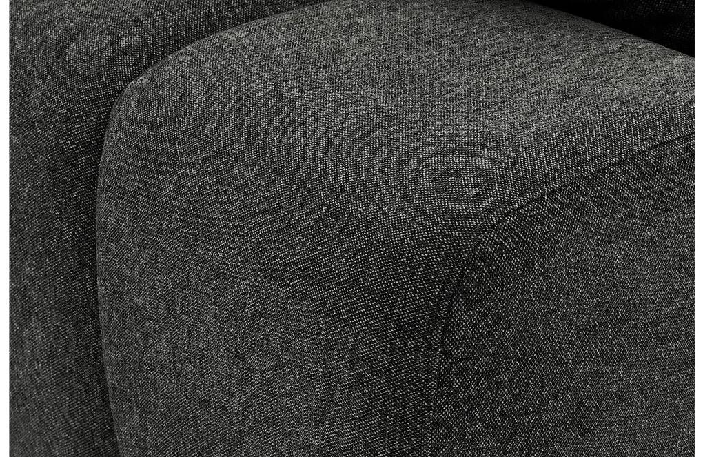 Goossens Excellent Bank Kubus - 30 X 30 Cm Stiksel zwart, stof, 1,5-zits, modern design met chaise longue rechts