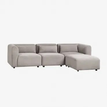 3-delige Modulaire Bank Met Poef Fogler Corduroy Licht Taupegrijs - Sklum