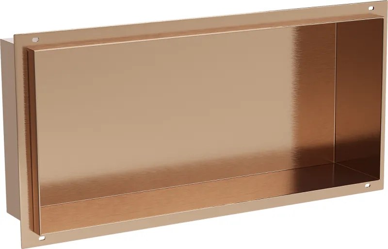 Mexen X-Wall-NR inbouwplank zonder flens 45 x 20 cm, geborsteld koper - 19C1452010