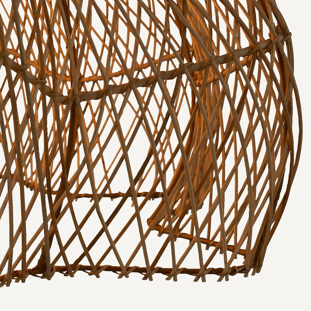 Hanglamp in gevlochten rotan, Rotanga