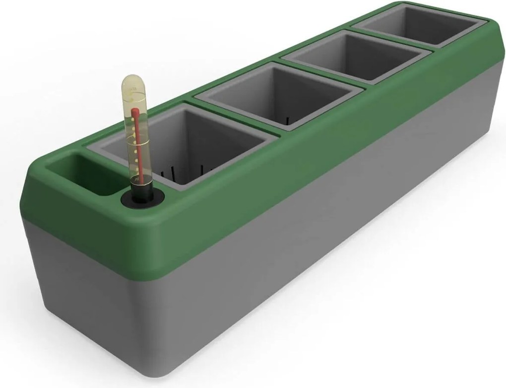 Bio Green Provence Kruidenbak - Binnen/Vensterbank - Geïntegreerd Bewateringssysteem - 42x12 cm