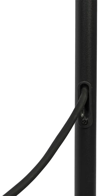 Buiten vloerlamp zwart met witte kap IP65 25 cm - Virginia