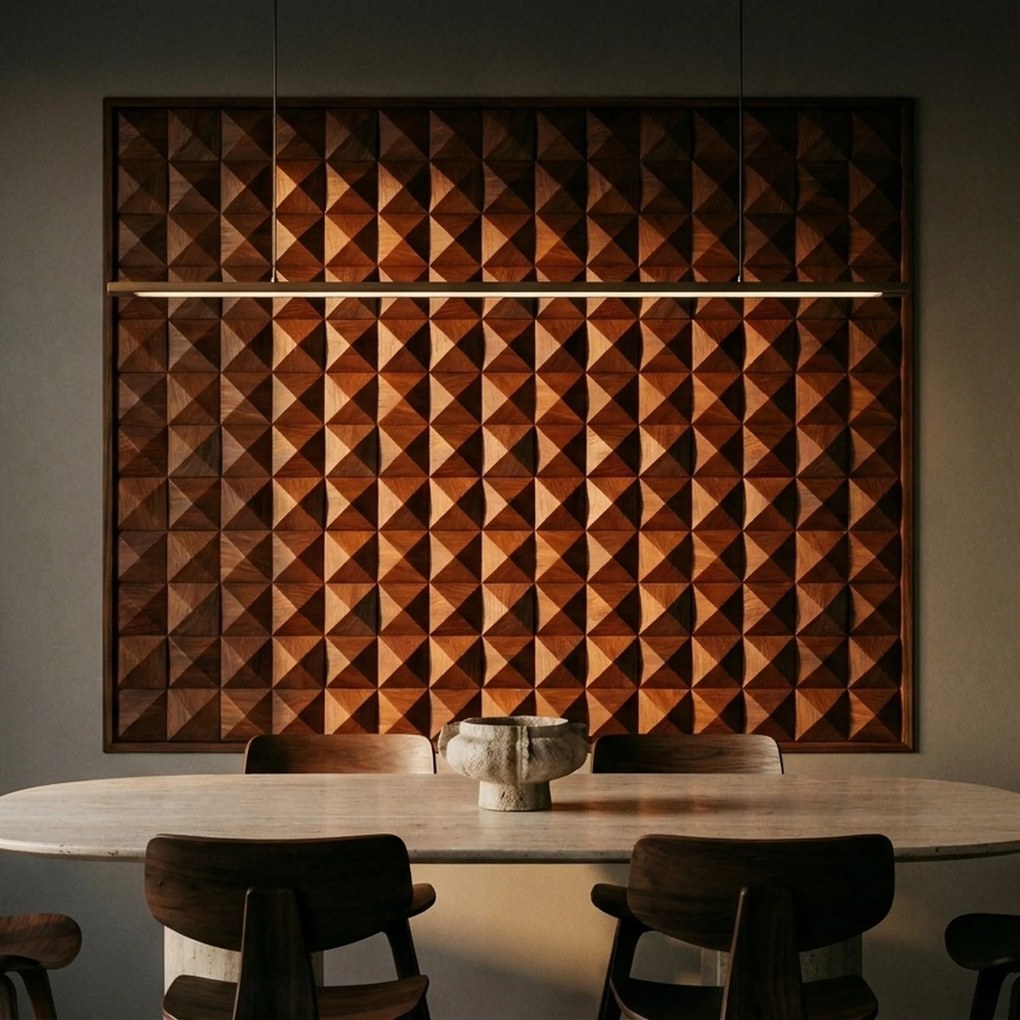 3D Houten Wandpaneel | Cumaru Deep | 30×30 cm | Wanddecoratie