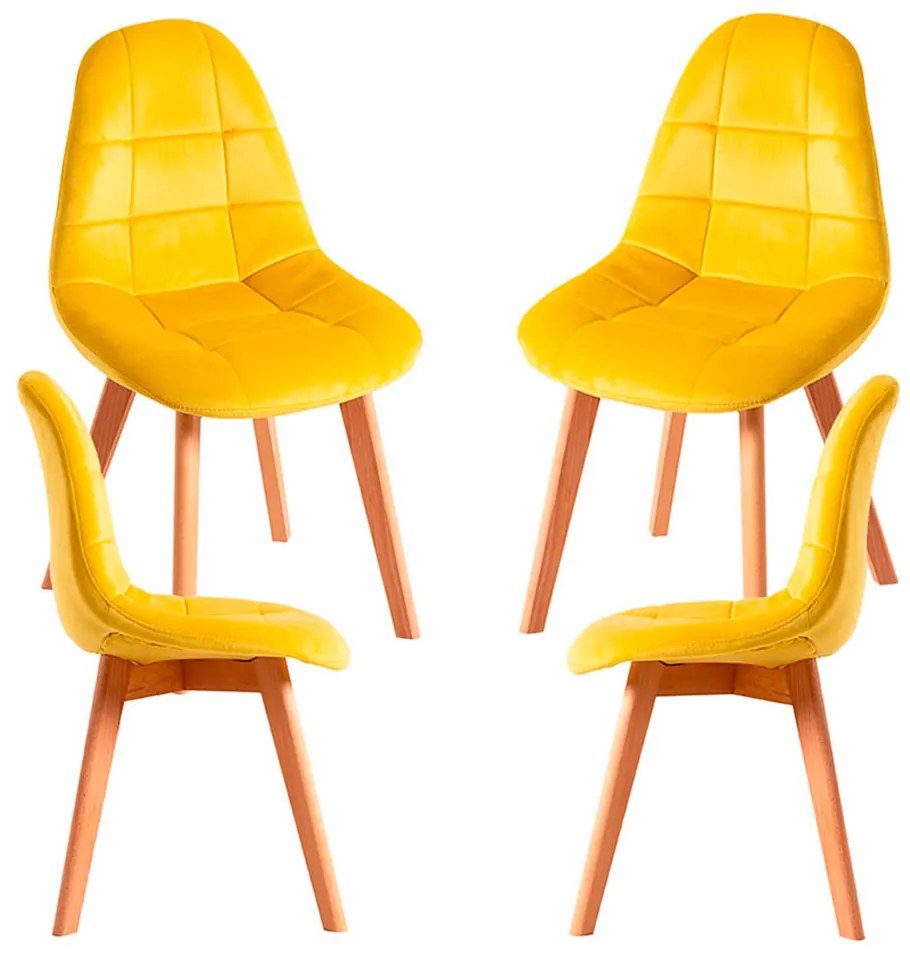 Set 4 Kelen Fluwelen Stoelen