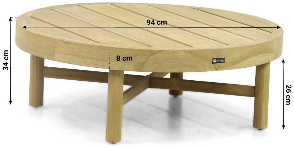 Stoel en Bank Loungeset 5 personen Teak Old teak greywash  Santika Furniture Santika