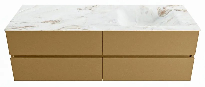 Mondiaz Vica DLux badmeubel 150cm oro 4 lades met wastafel frappe rechts 1 kraangat