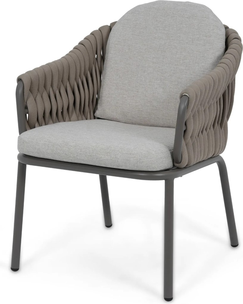 Tuinset Ronde Tuintafel 6 personen 180 cm Rope Taupe  Santika Furniture Santika