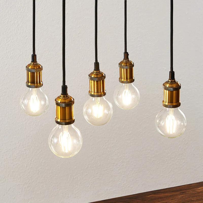 Sevin hanglamp, 5-lamps, hout - lampen-24