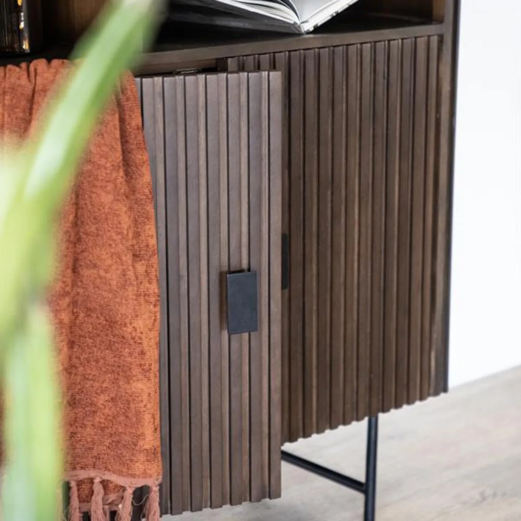 Houten Boekenkast Met Latjes - 96x37x200cm.