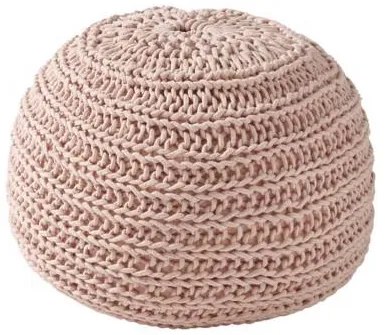 Poef Natural Knitted Blush 30 x 50 cm