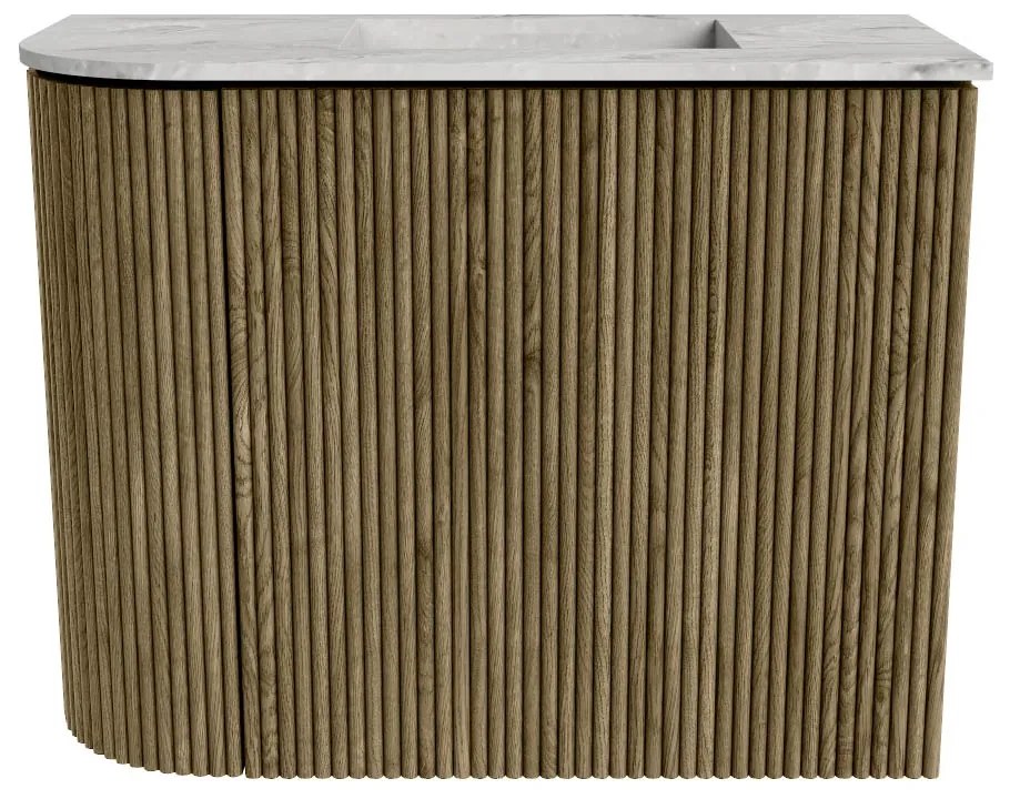 Mondiaz Joya DLux 50cm toiletmeubel ronding links dusk met wastafel faye rechts 1 kraangat glace