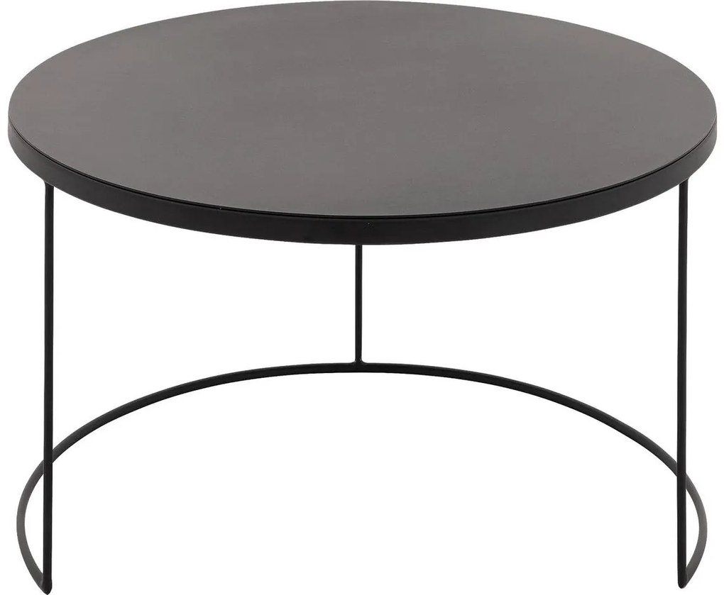 Goossens Salontafel Oda rond, metaal zwart, elegant chic, 60 x 37 x 60 cm