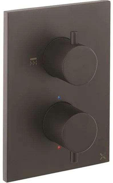 Crosswater MPRO Crossbox Douchekraan - inbouw - thermostatisch - 1 functie - incl. inbouwdeel - zwart mat SW408403/SW408404