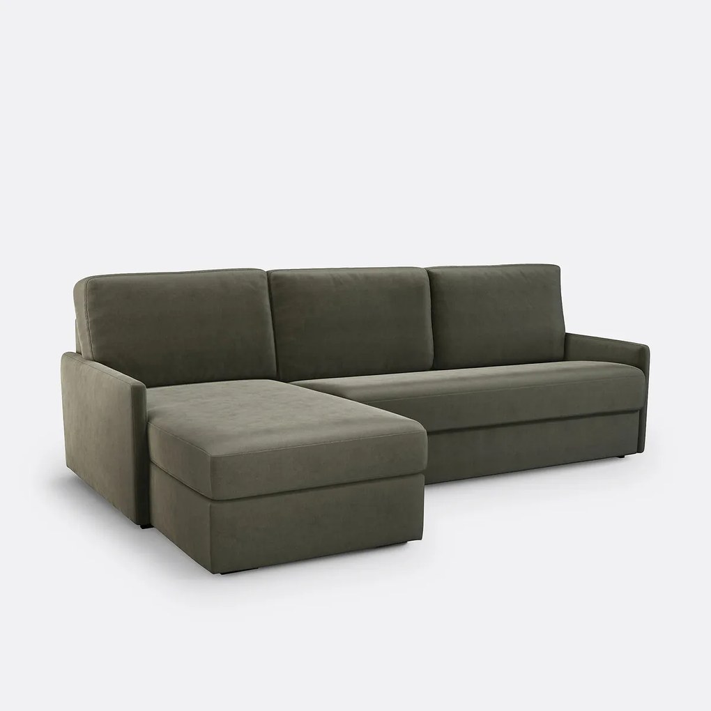 Fluwelen hoekslaapbank, Comfort Bultex® Marta