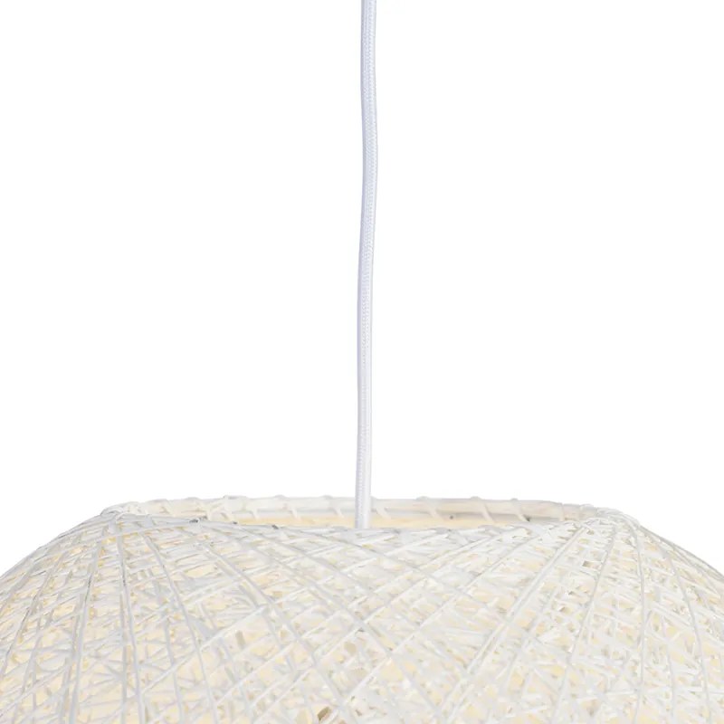 Eettafel / Eetkamer Landelijke hanglamp wit 45 cm - Corda Design, Landelijk / Rustiek, Modern E27 bol / globe / rond rond Binnenverlichting Lamp