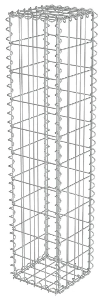 vidaXL Schanskorfmuur met deksels 20x20x100 cm gegalvaniseerd staal