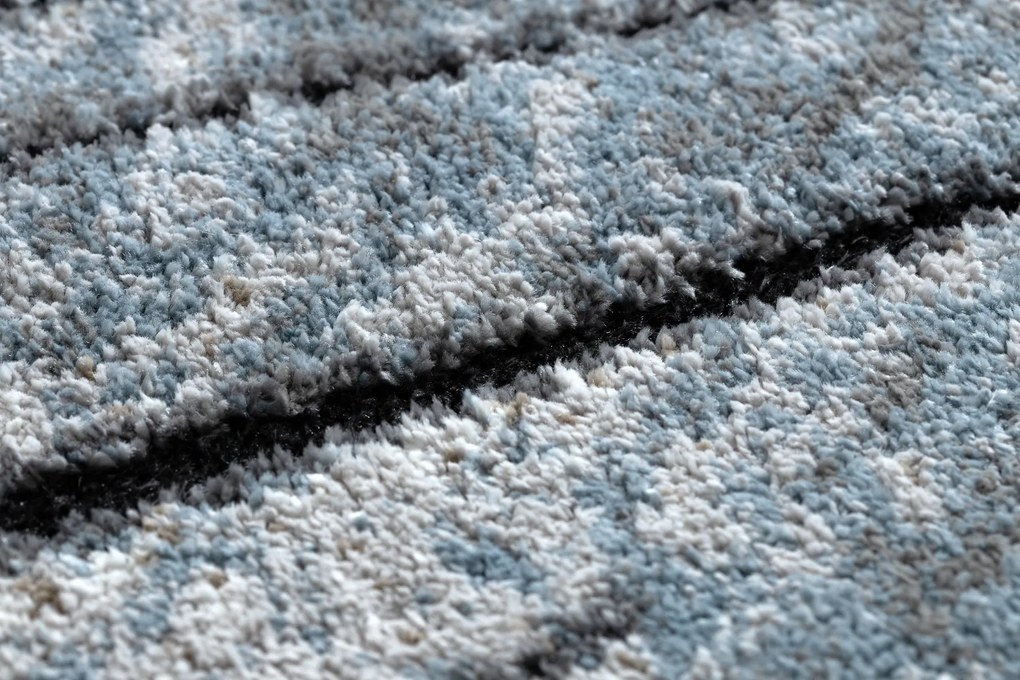 Tapijt modern COZY 8874 Timber, Boom , boomstam  ,  - Structureel,  twee poolhoogte , grijskleuring / blauw