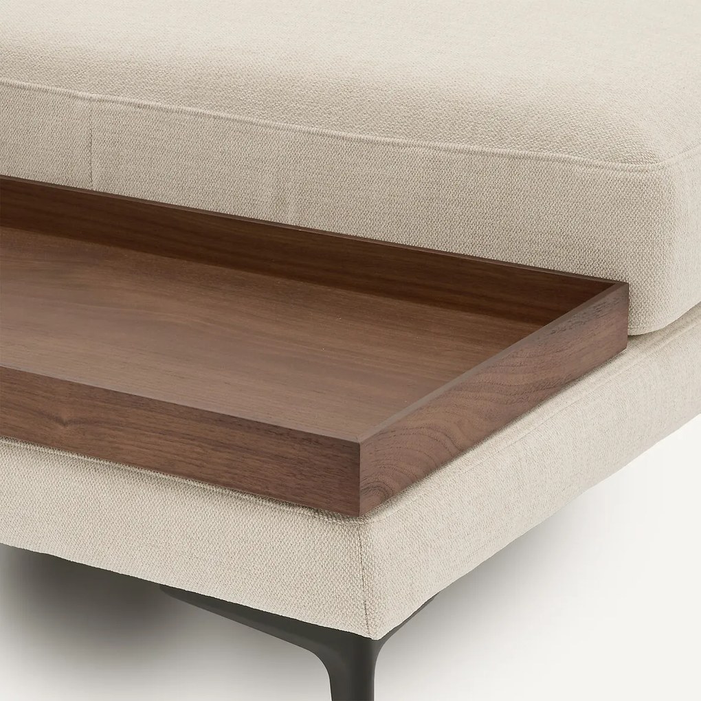 Voetensteun met dienblad, gevlochten polyester, MODERNISTE, ontwerp Emmanuel Gallina