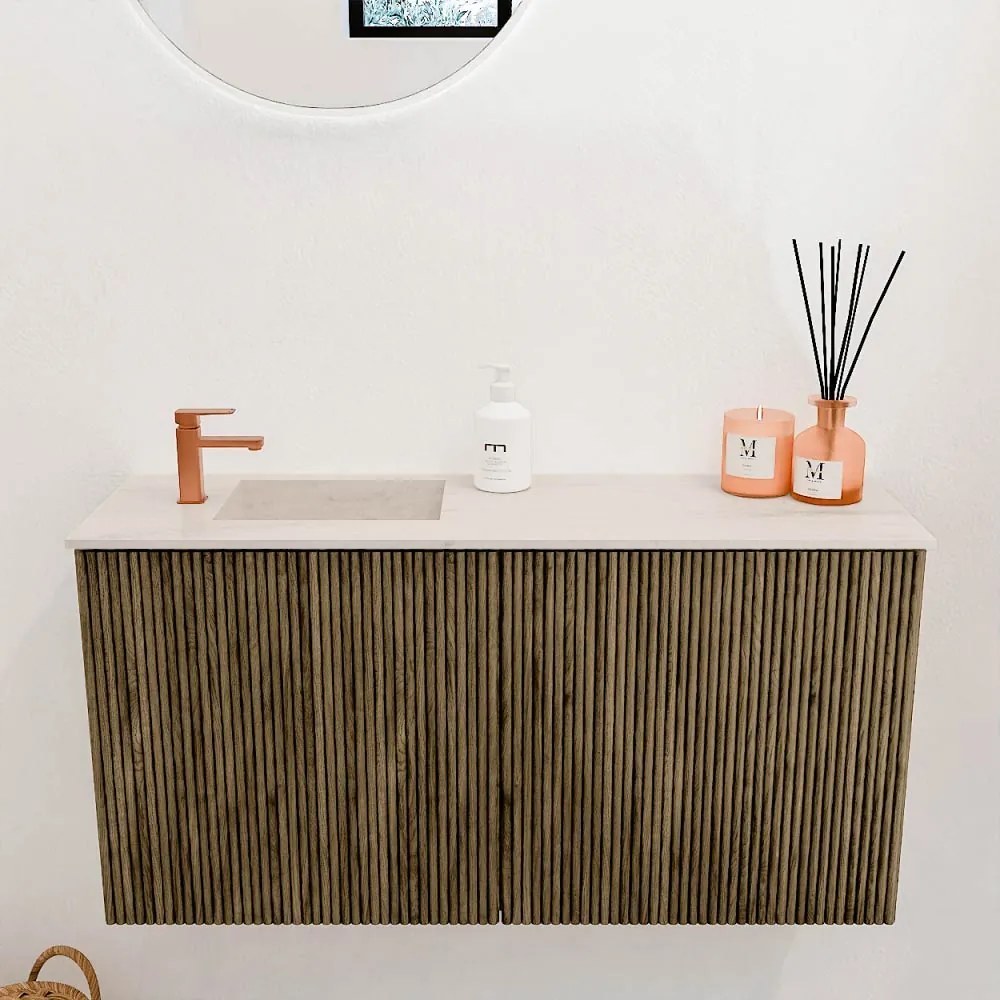 Mondiaz Joya DLux 80cm toiletmeubel dusk met wastafel faye links 1 kraangat meli
