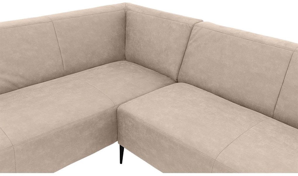 Goossens Key West beige, micro leer, 2,5-zits, modern design met ligelement links