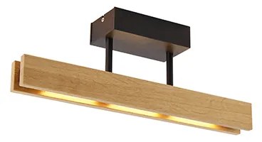 Landelijke plafondlamp eik 44 cm incl. LED - Holz Modern Binnenverlichting Lamp