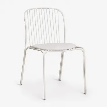 Set Van 2 Tuinstoelen Van Staal Anerina Gardenia Wit & Ijsgrijs - Sklum