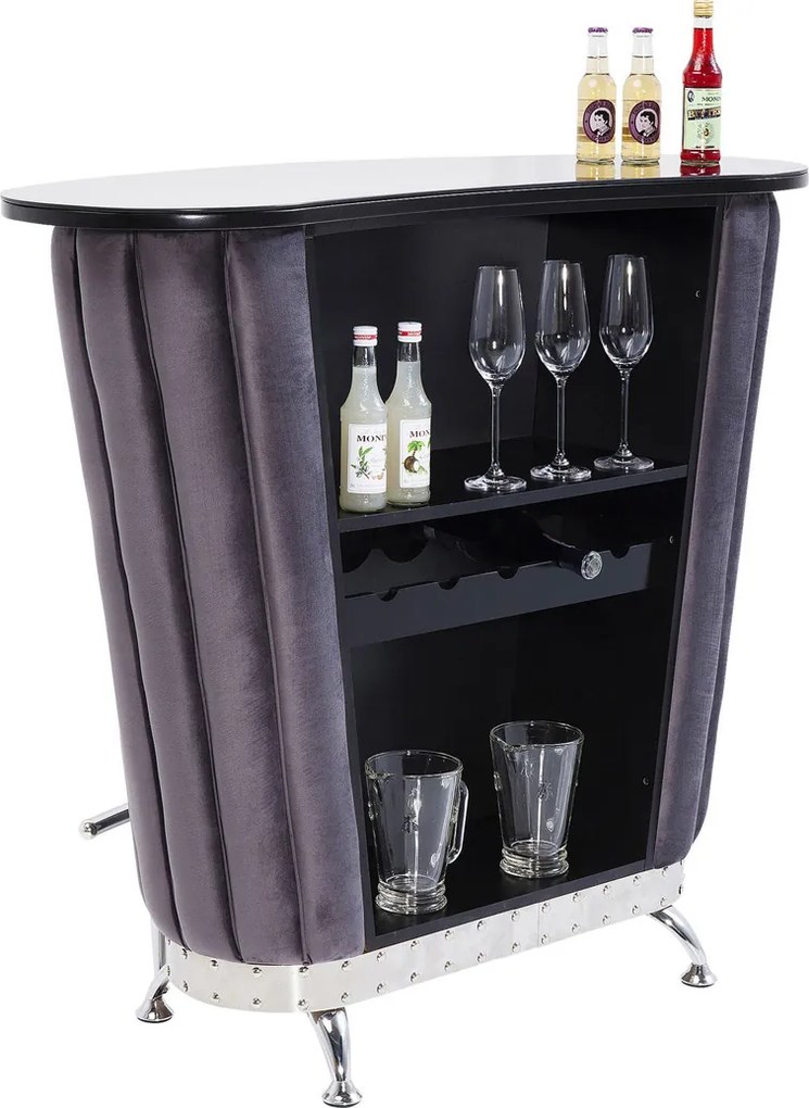 Huisbar Fluweel Grijs - 120 X 48cm.