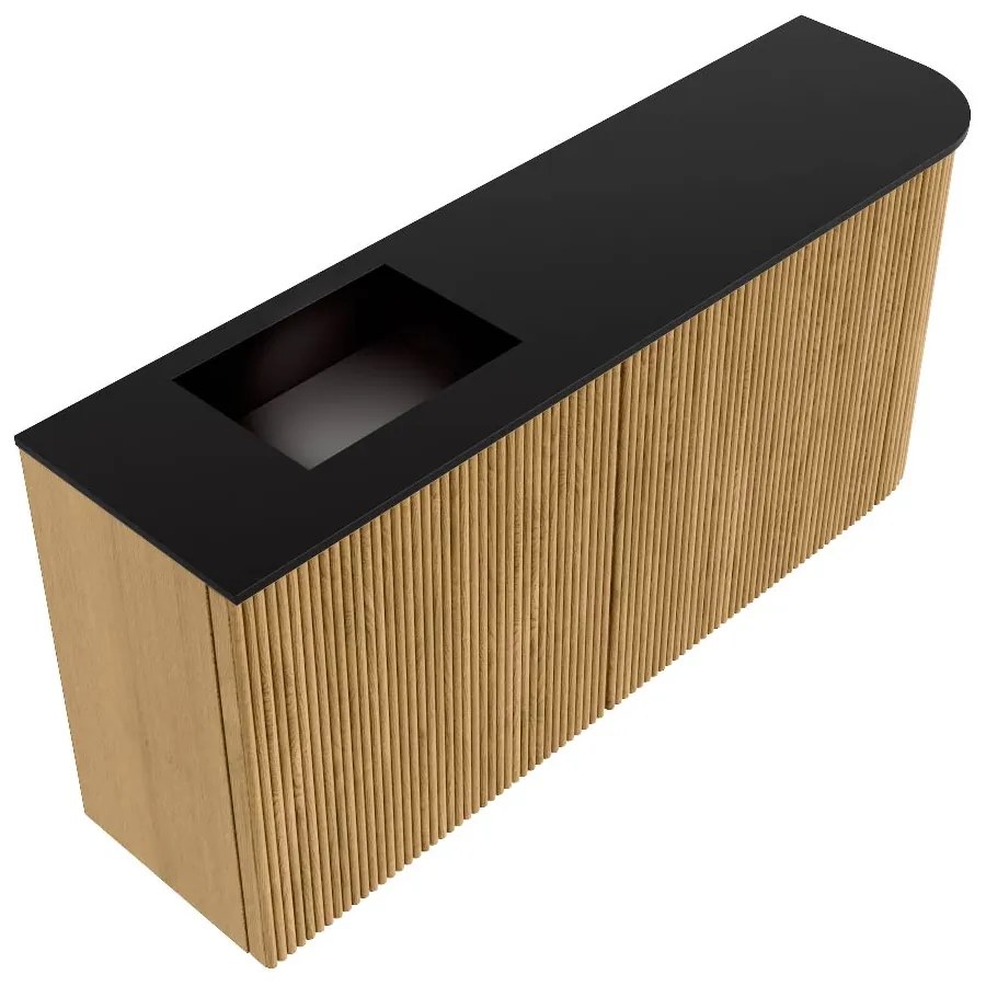 Mondiaz Joya 90cm toiletmeubel ronding rechts oak met wastafel faye links 1 kraangat urban