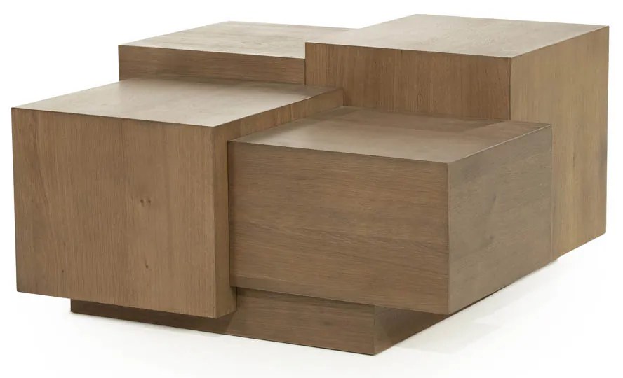 Blokken Salontafel Eiken Bruin 80x80 Cm - 80 X 80cm.