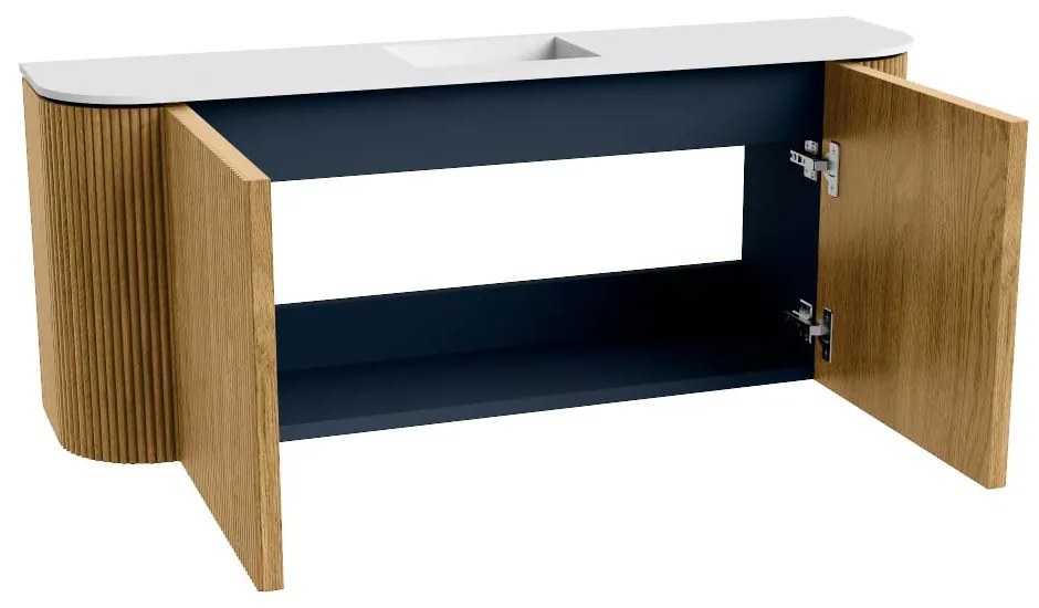 Mondiaz Joya 105cm toiletmeubel ronding links/rechts oak met wastafel faye midden 1 kraangat talc