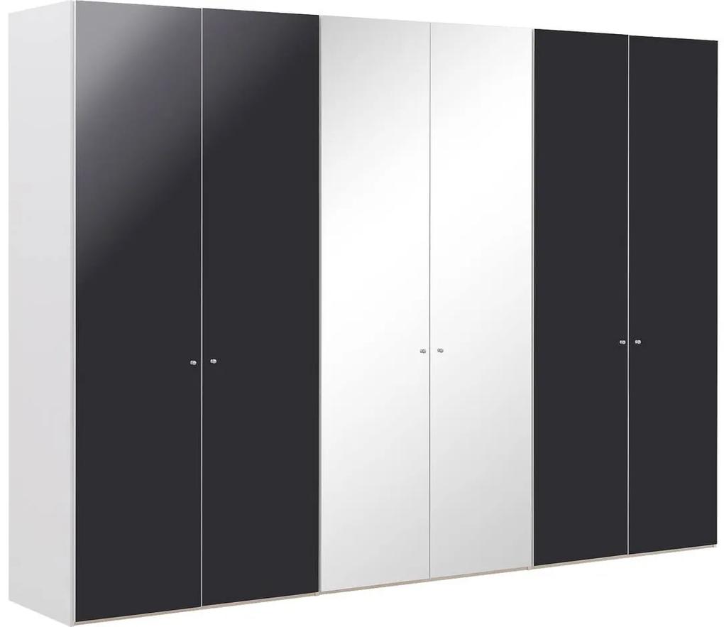 Goossens Kledingkast Easy Storage Ddk, Kledingkast 304 cm breed, 220 cm hoog, 4x draaideur en 2x spiegel draaideur midden
